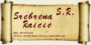 Srebrena Raičić vizit kartica
